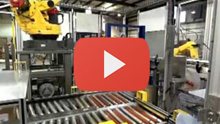 video image Integrated Robotic Case Packing and Palletizing System